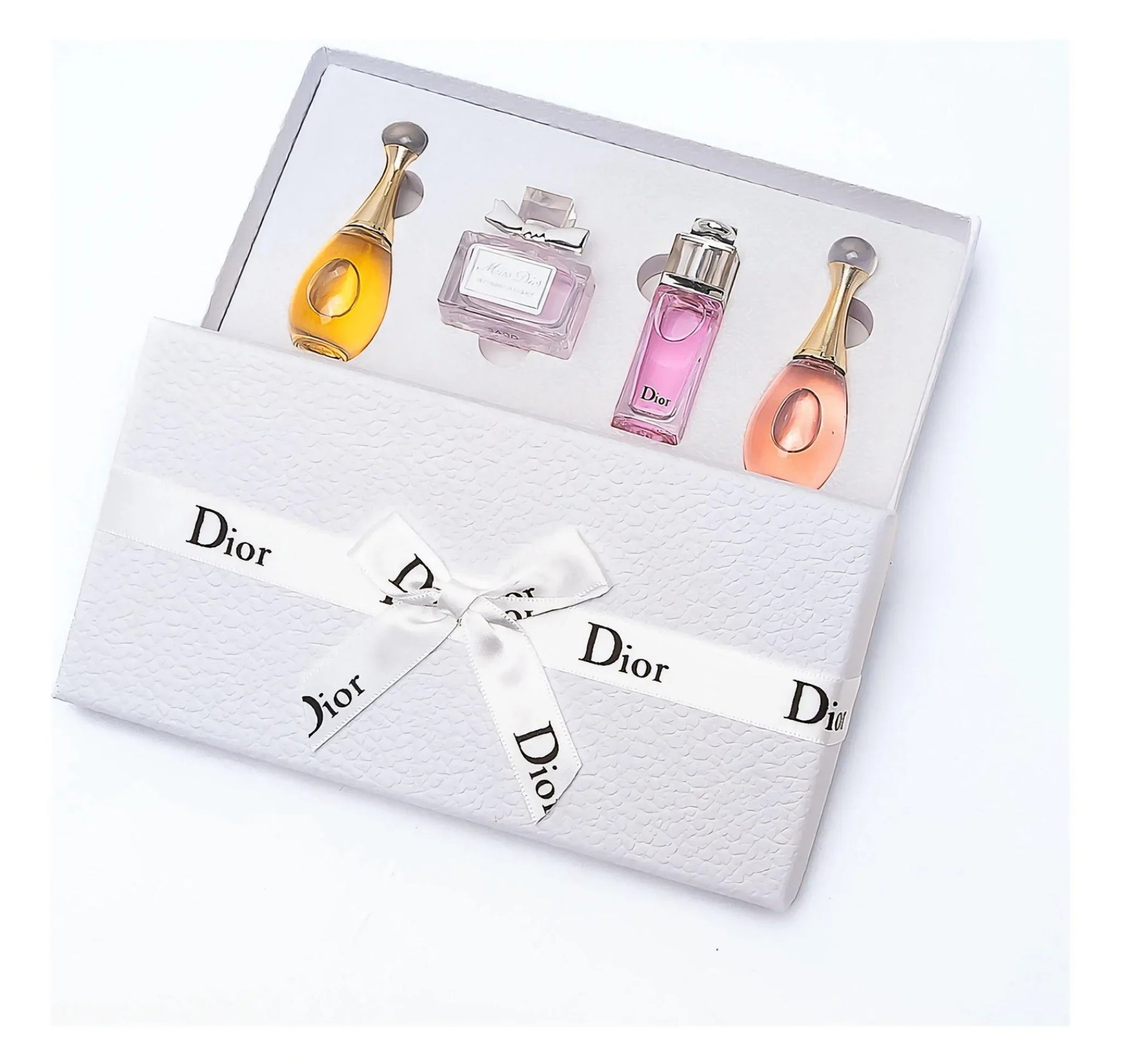 Kit 4 Mini Perfumes Dior 5ml J'adore + Miss Dior Blomming Bouquet + Dior Addict + J'adore Edt Com Sacola Original - Almah Importados