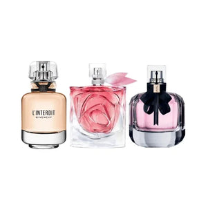 Combo 3 Miniaturas - Linterdit parfum + La Vie Est Belle Rose Extraordinaire + Moon Paris - Almah Importados