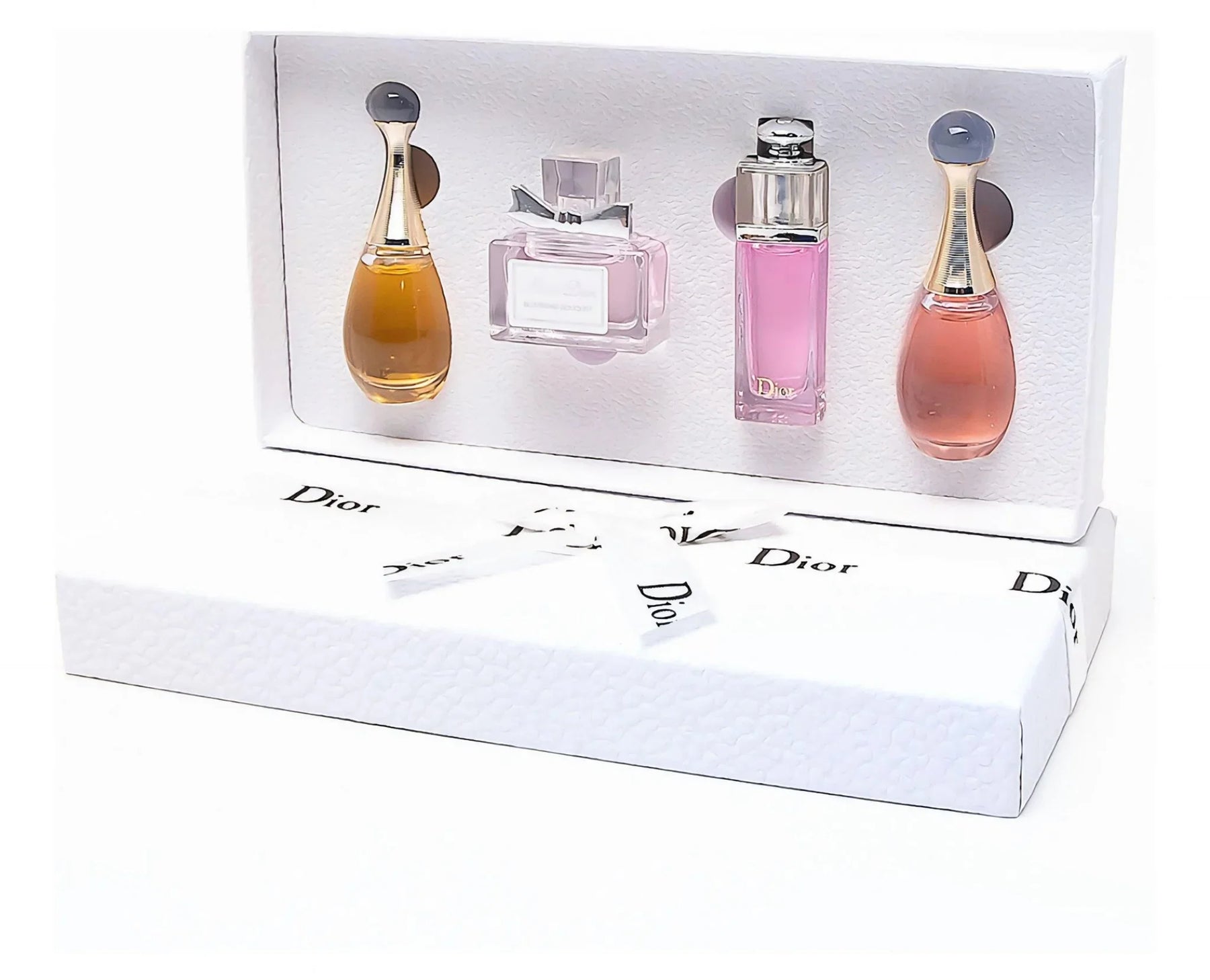 Kit 4 Mini Perfumes Dior 5ml J'adore + Miss Dior Blomming Bouquet + Dior Addict + J'adore Edt Com Sacola Original - Almah Importados